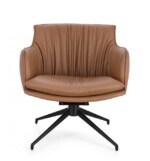 Homemotion - POLTRONA GIREVOLE VERMONT PU COGNAC - immagine 3