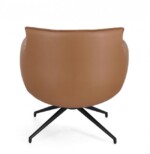 Homemotion - POLTRONA GIREVOLE VERMONT PU COGNAC - immagine 4