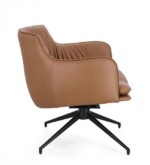 Homemotion - POLTRONA GIREVOLE VERMONT PU COGNAC - immagine 5
