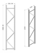 Yes - SPALLA SCAFFALE NERO OPACO 50X250H