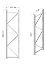 Yes - SPALLA SCAFFALE NERO OPACO 60X220H