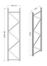 Yes - SPALLA SCAFFALE NERO OPACO 60X250H